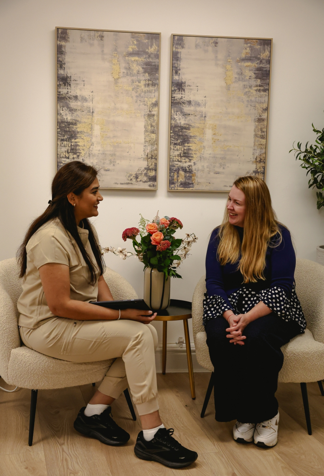 Dr Nadia Khan in a consultation at Novalé, Blackrock
